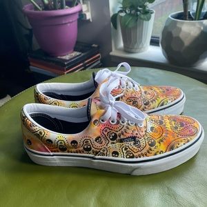 Vans Skull tie dye design shoes